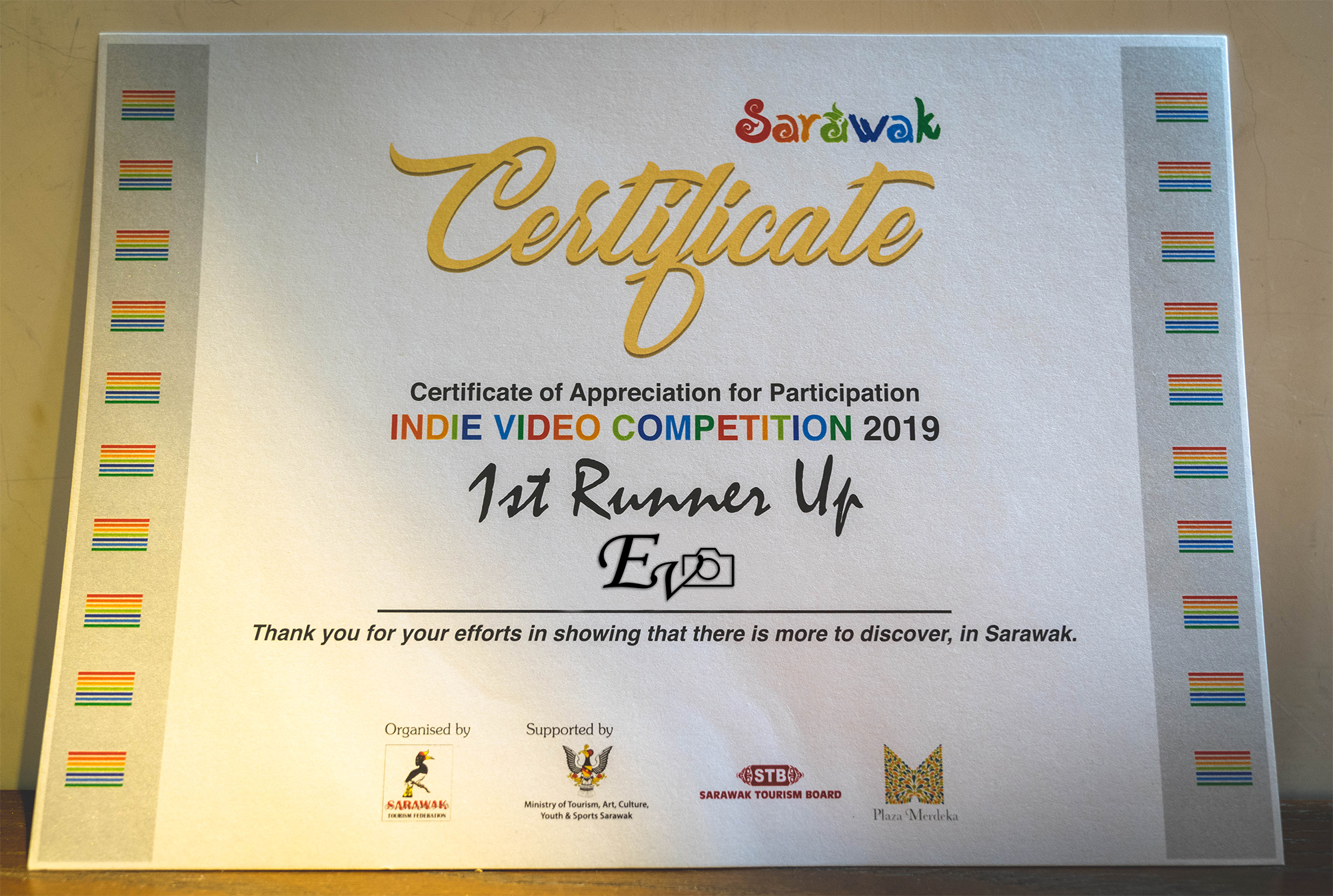 1st Runner Up in Sarawak Indie Video Competition 2019